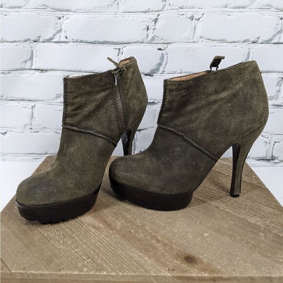 Modern Vintage Leather platform booties, Jameson moss size 38 - Picture 1 of 8